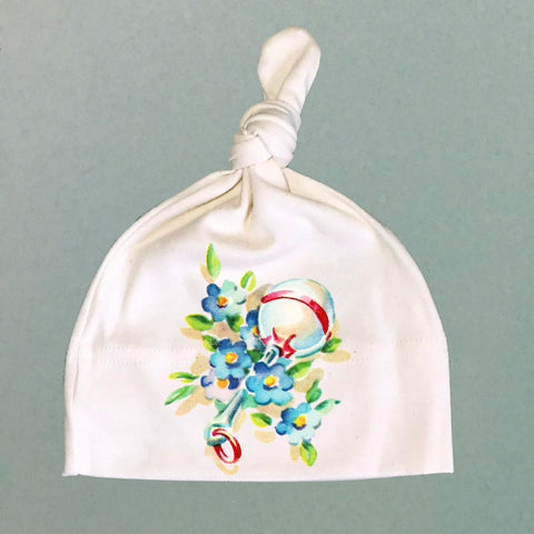 Nursery Rattle Organic Cotton Baby Knot Cap