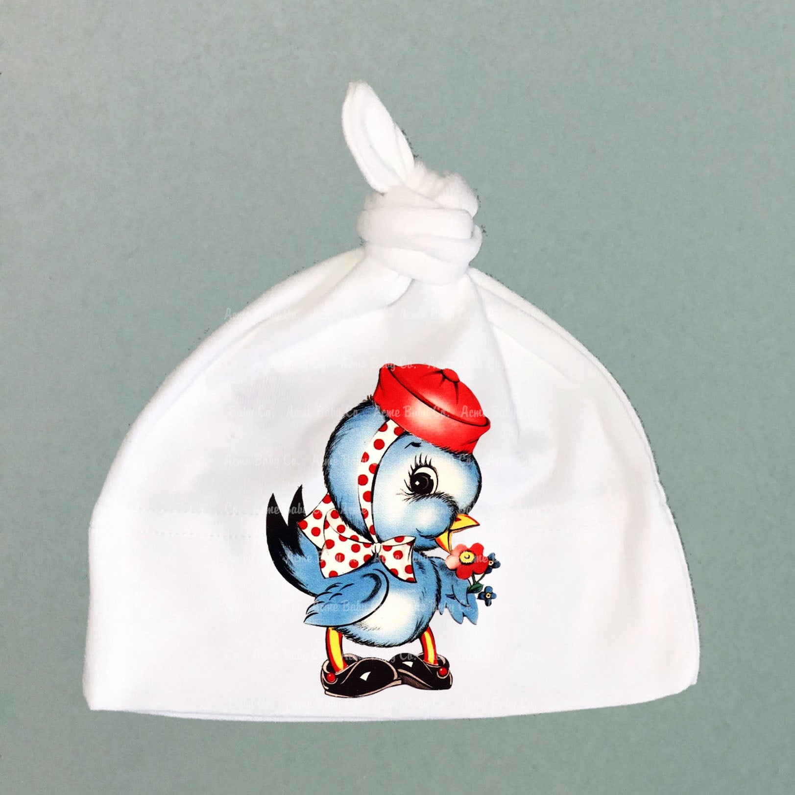Dapper Bluebird Organic Cotton Baby Knot Cap