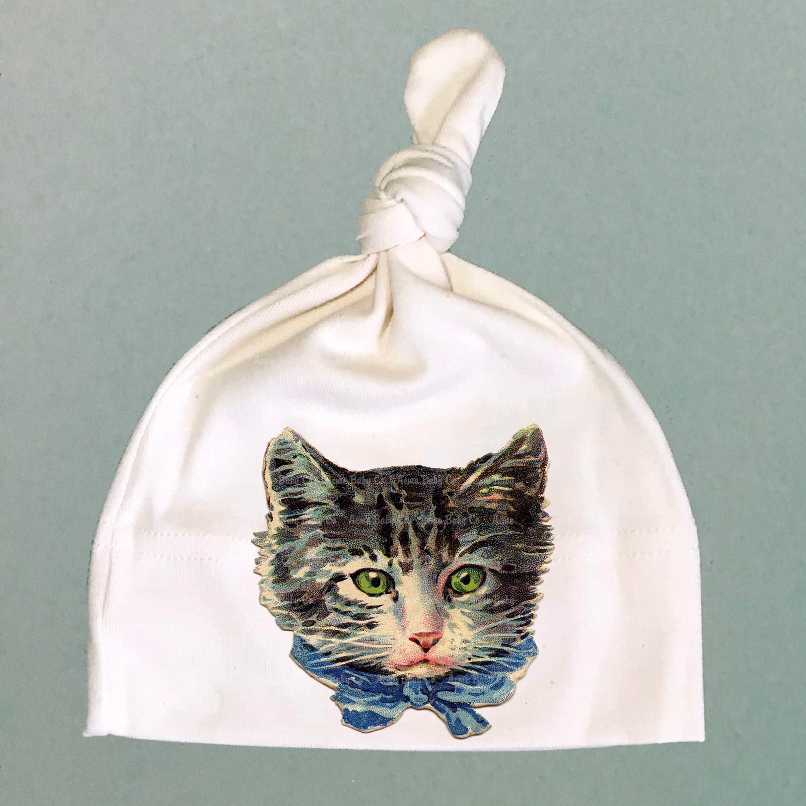 Charming Cat Organic Cotton Baby Knot Cap Organic Natural