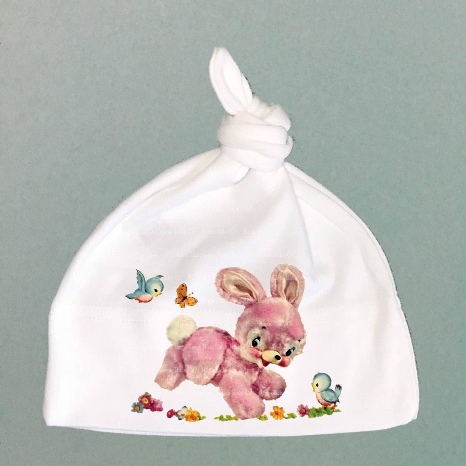 Hoppity Rabbit Organic Cotton Baby Knot Cap