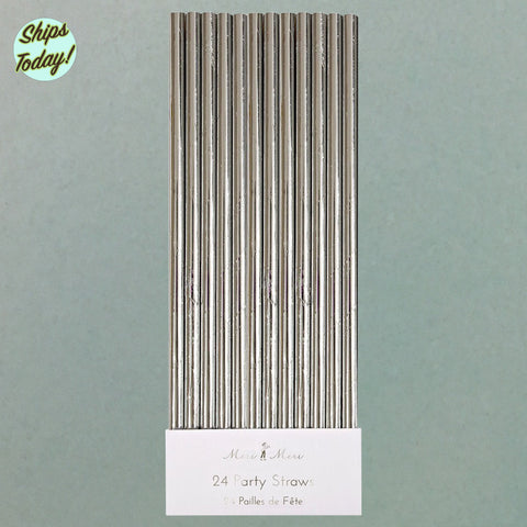 Silver Foil Party Straws