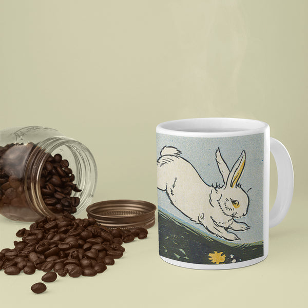 Spring Rabbit with Tulips Mug