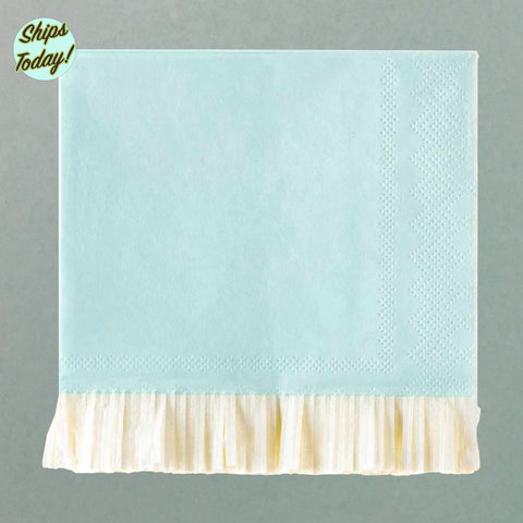 Baby Blue Fringed Cocktail Napkins