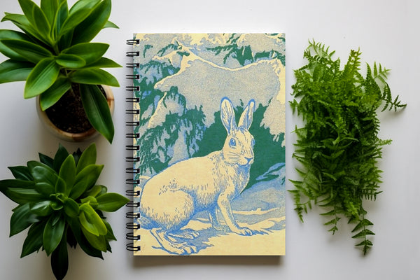 Snow Bunny Ruled Line Spiral Notebook