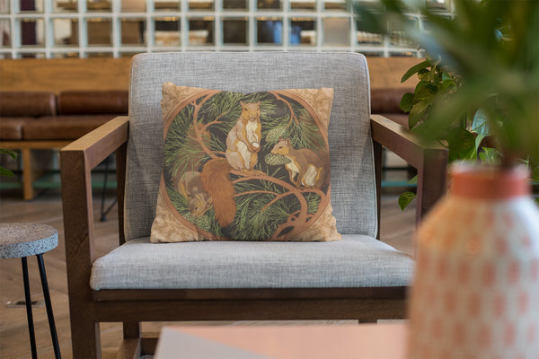 Pine Tree Squirrels Premium Pillow