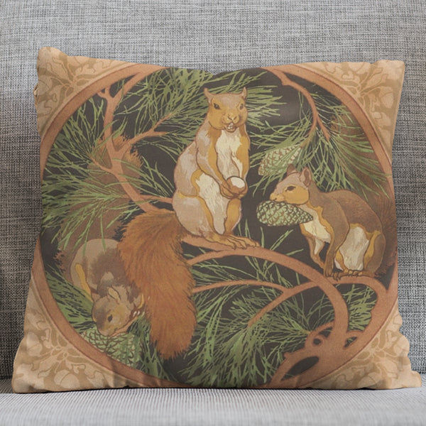 Pine Tree Squirrels Premium Pillow