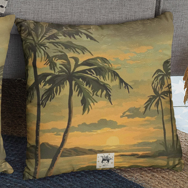 Sunset Wahine Tiki Lounge Premium Pillow