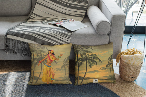 Sunset Wahine Tiki Lounge Premium Pillow