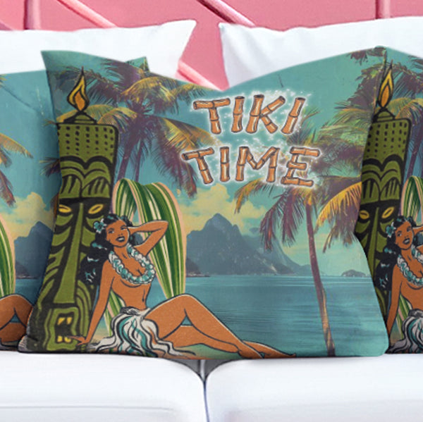 Wahine Tiki Time Premium Pillow