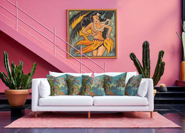 Wahine Tiki Time Premium Pillow
