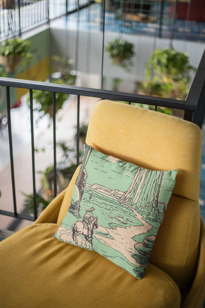 Mint Cowboy Comic Premium Pillow