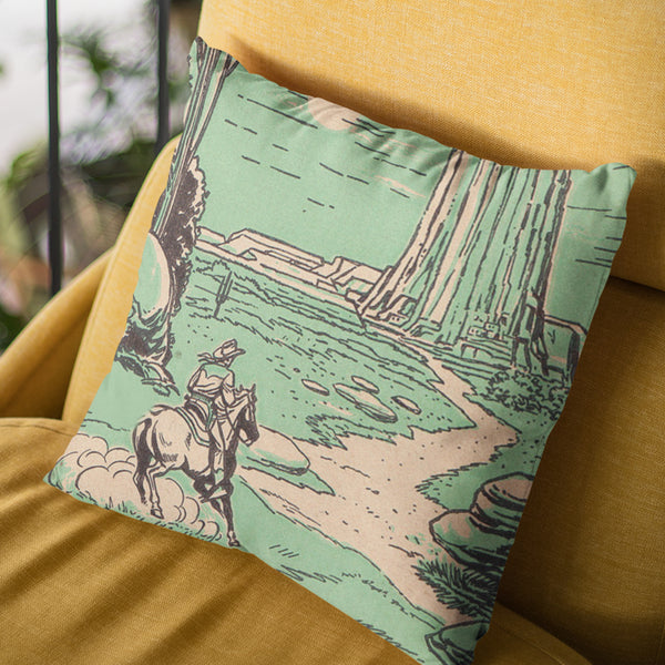 Mint Cowboy Comic Premium Pillow