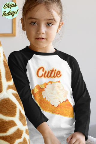 Cutie Pie Children's Retro Baseball Raglan Shirt