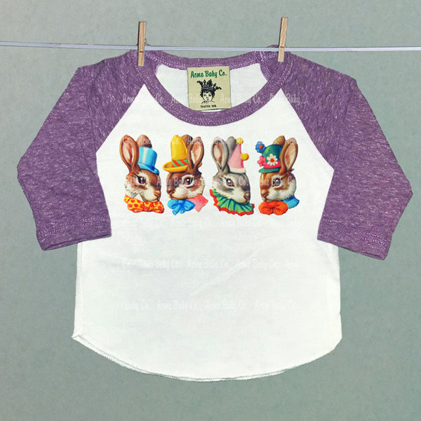 Party Bunnies Raglan Baseball Shirt in Lavender