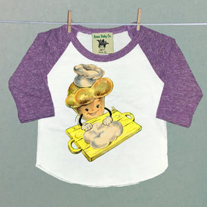 Happy Bun Baker Raglan Baseball Shirt in Lavender