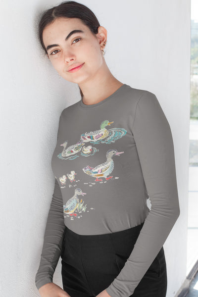 Mallard Pond Ducks Unisex Long Sleeve Tee