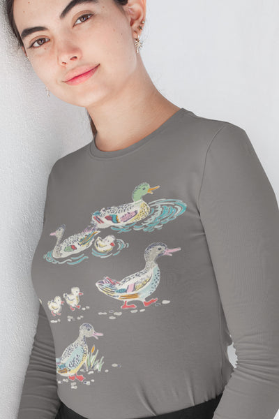 Mallard Pond Ducks Unisex Long Sleeve Tee