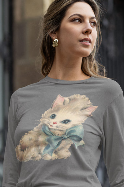 Retro Kitten Unisex Long Sleeve Tee
