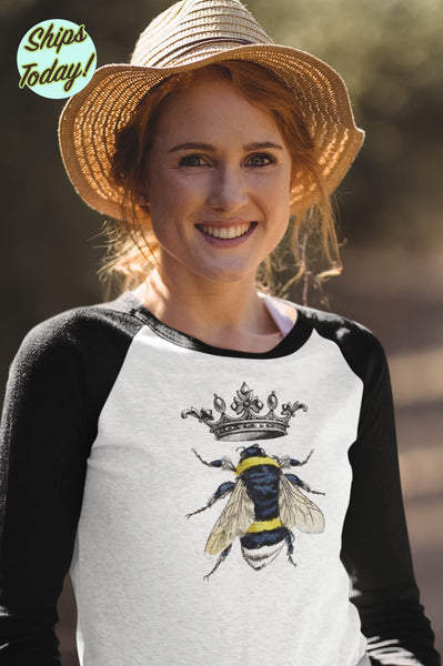 Queen Bee Adult Baseball Raglan