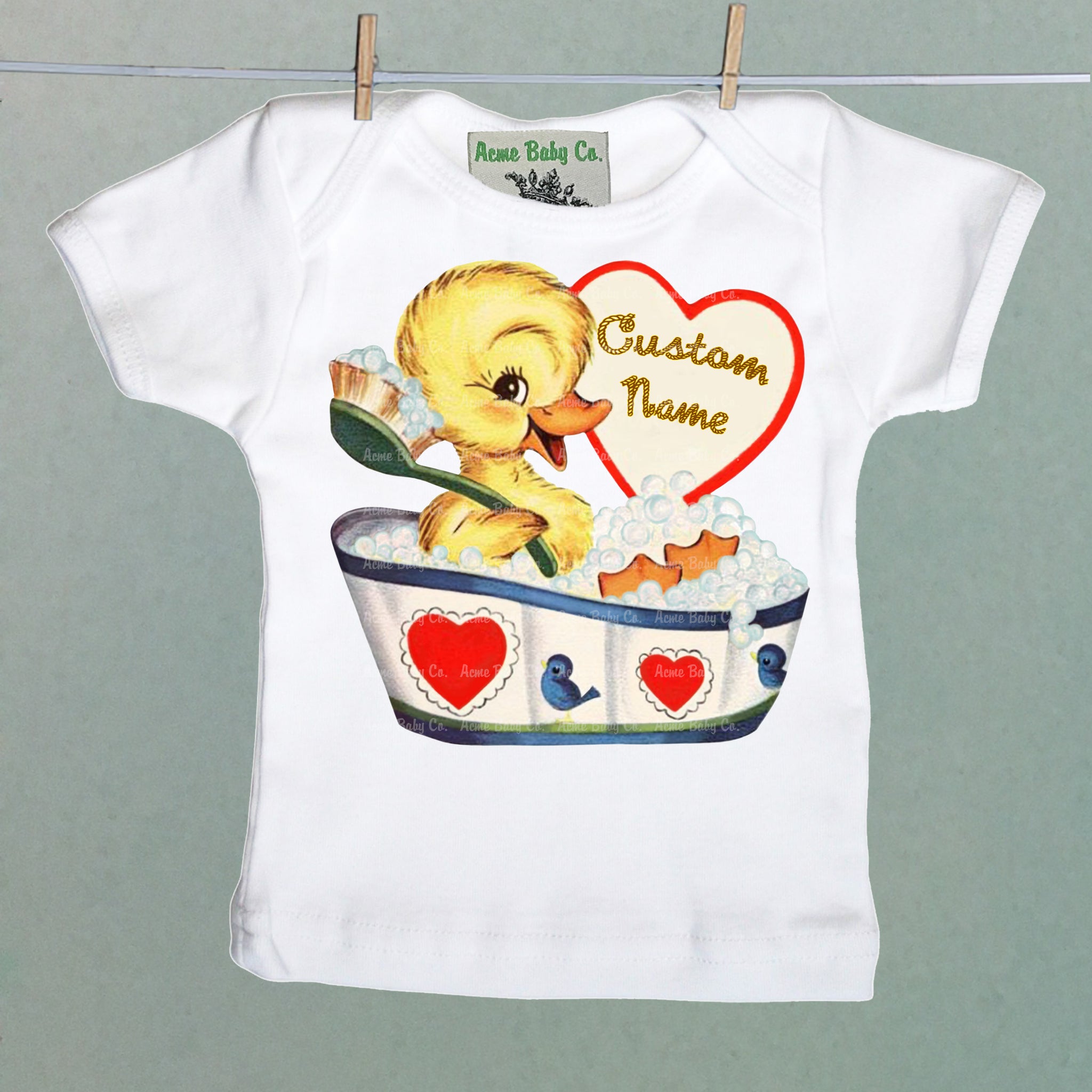 Personalized Baby Duckling Organic Baby Shirt