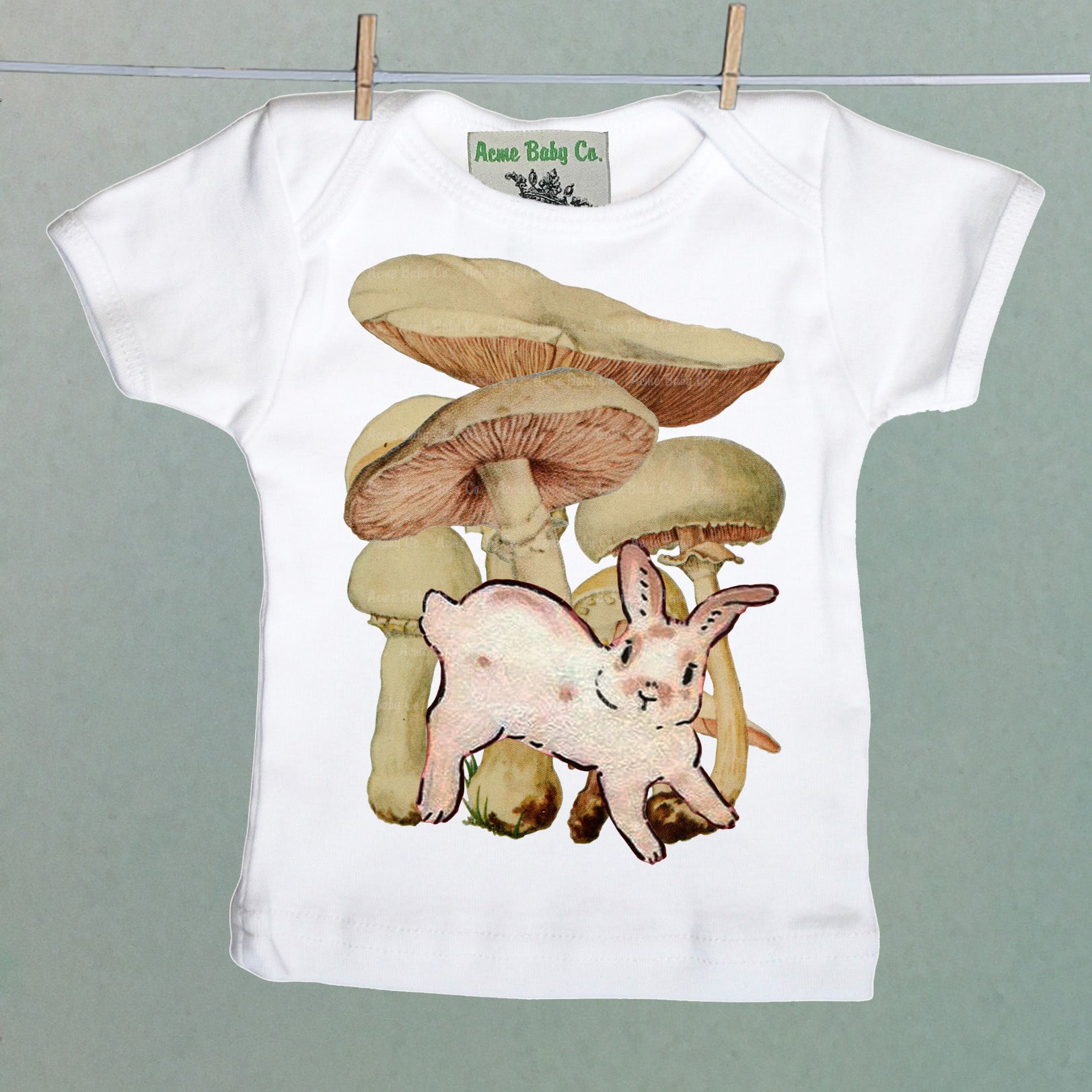 Mushrooms Rabbit Organic Baby Shirt