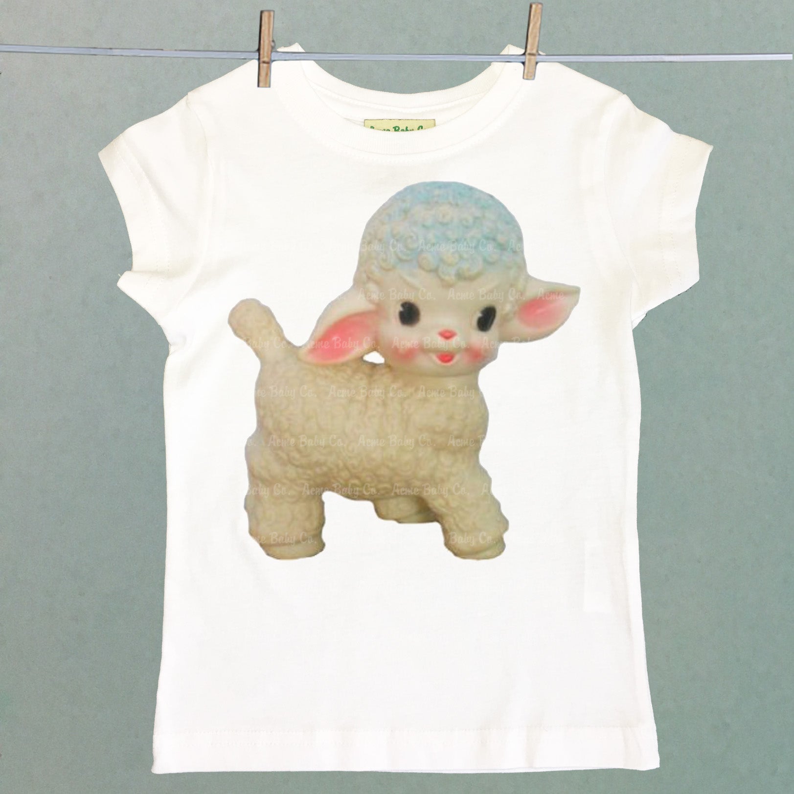 Cute Kitsch Lamb Cap Sleeve Shirt