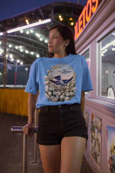 Blue Birds & Lily of the Valley Unisex T-Shirt