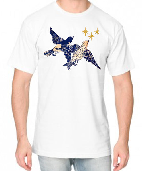 Bluebirds and Stars Adult Organic Shirt