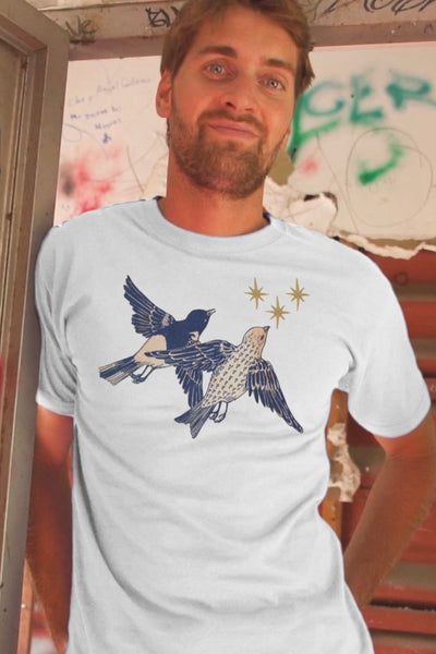 Bluebirds and Stars Adult Organic Shirt