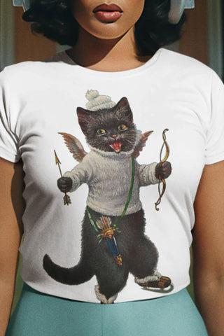 Winter Love Kitten Adult Organic Shirt