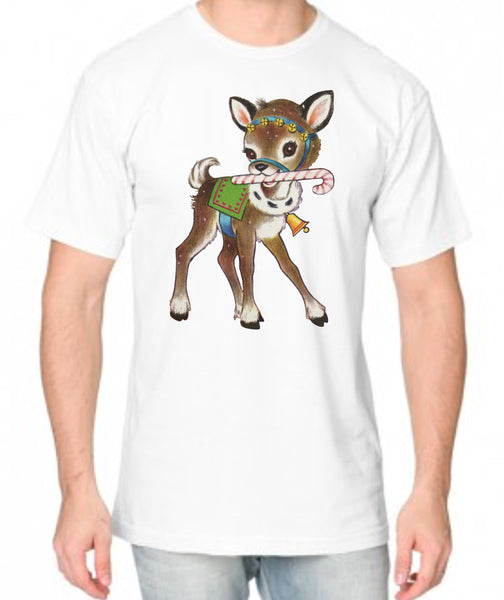 Sweet Christmas Deer Adult Organic Shirt