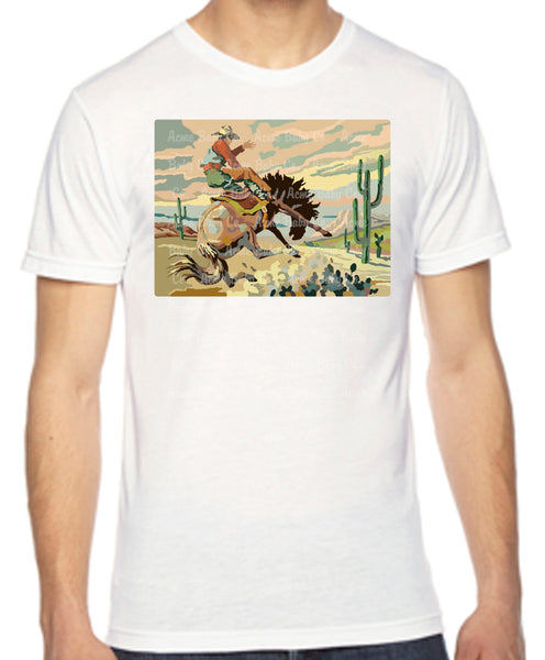 Paint By Numbers Cowboy Adult Organic Shirt