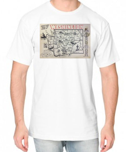 Greetings From Washington Adult Organic Shirt