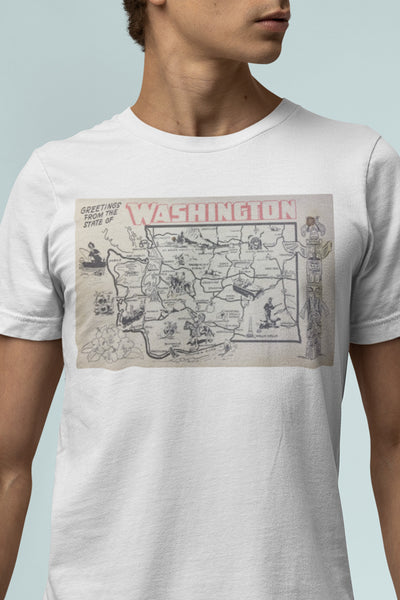 Greetings From Washington Adult Organic Shirt