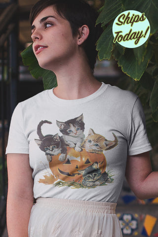 Halloween Kittens Adult Organic Shirt