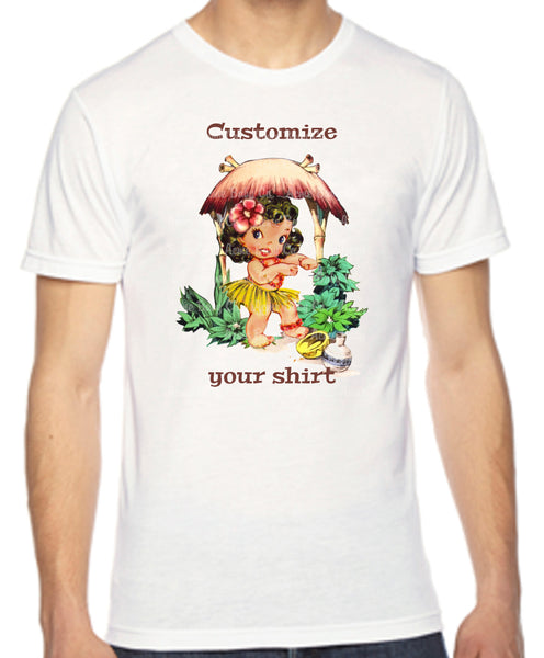 Personalized Tiki Hula Girl Adult Organic Shirt