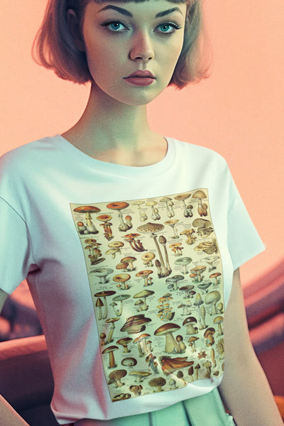 Vintage Mushrooms Adult Organic Shirt