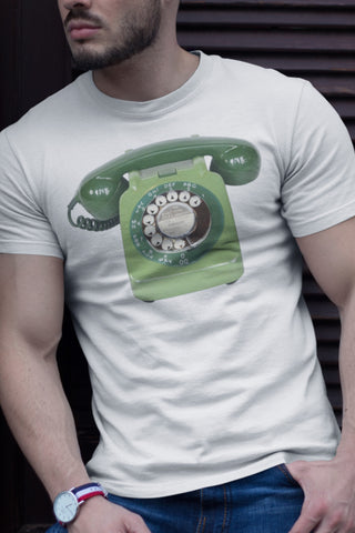 Green Vintage Telephone Adult Organic Shirt