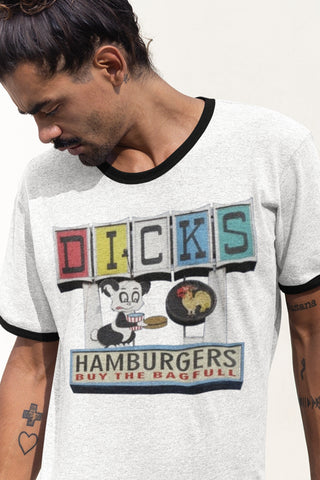 Dick's Hamburgers Unisex Cotton Ringer T-Shirt
