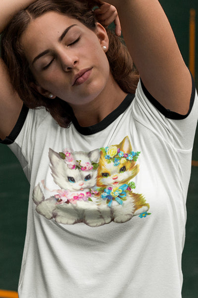 Two Cute Kittens Unisex Cotton Ringer T-Shirt