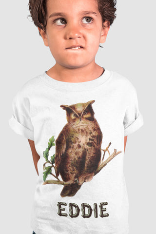 Lovely Owl Personalized Organic Children's Shirt