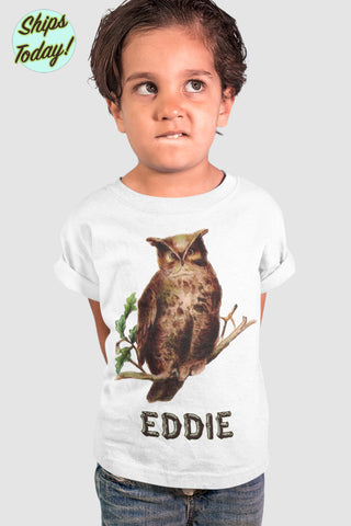 Lovely Owl Personalized Organic Children's Shirt