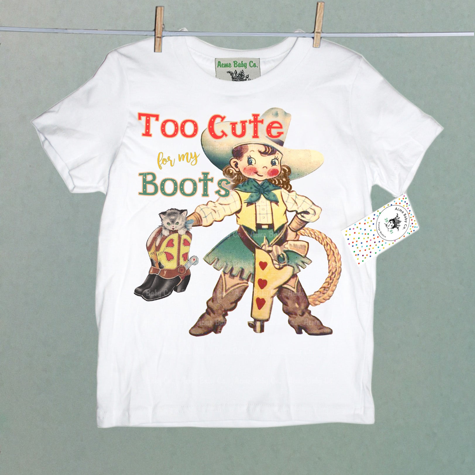 Too Cute for My Boots Organic Children's Shirt
