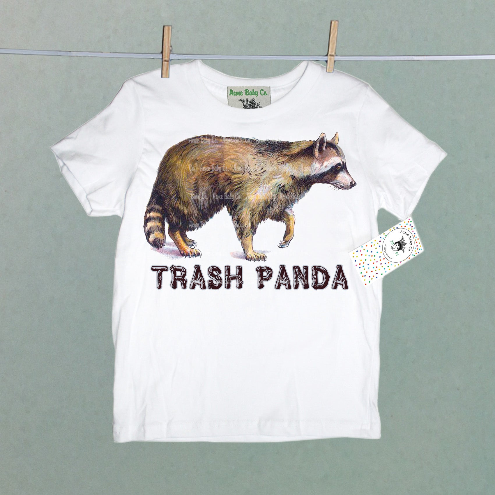 Trash Panda Raccoon Organic Children's Shirt