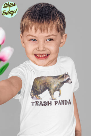 Trash Panda Raccoon Organic Children's Shirt