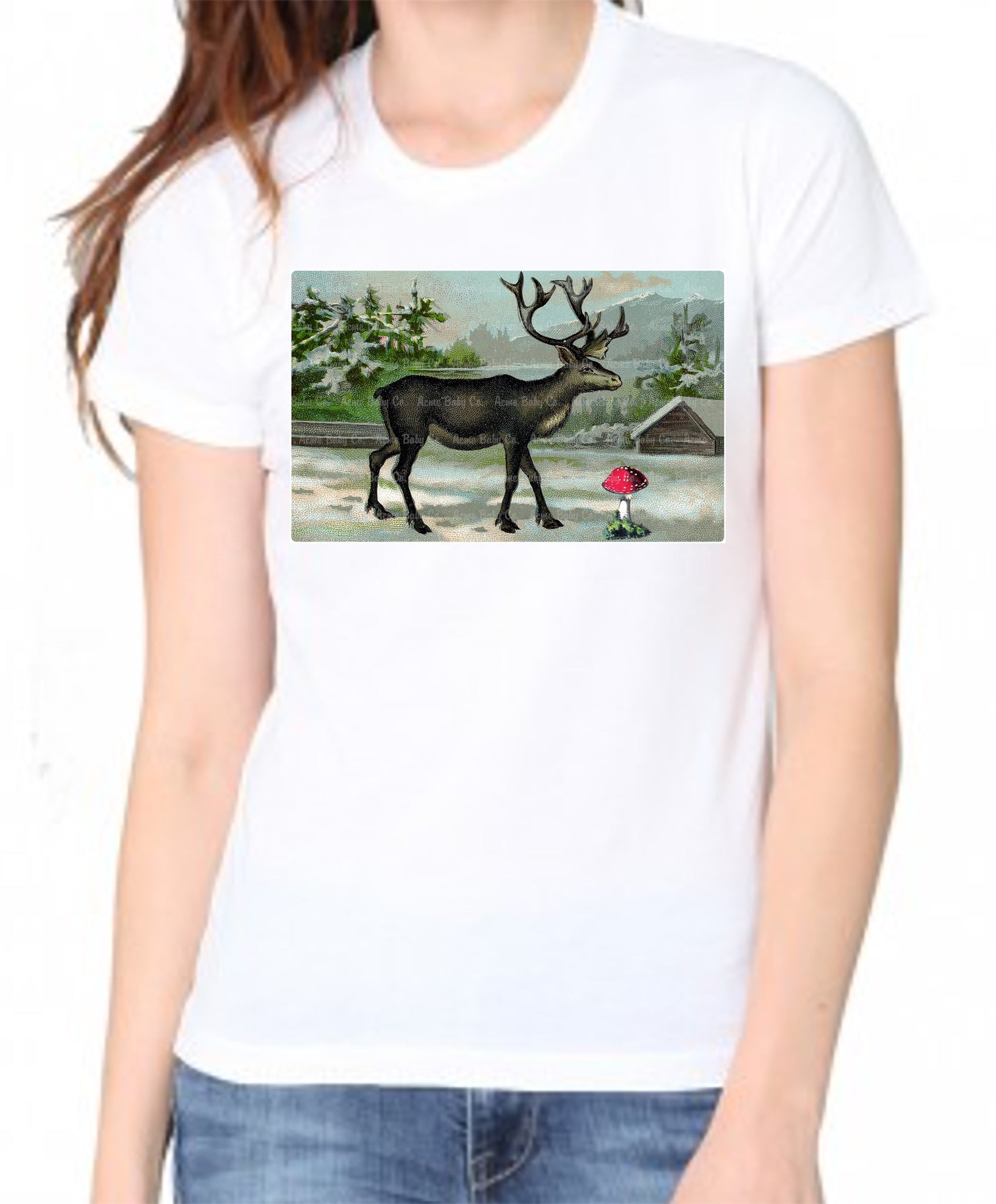 Amanita Reindeer Adult Organic Shirt
