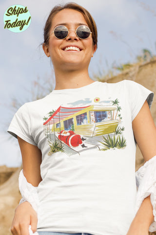 Trailer Santa Adult Organic Shirt