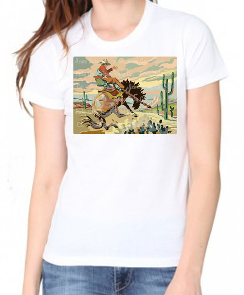 Paint By Numbers Cowboy Adult Organic Shirt