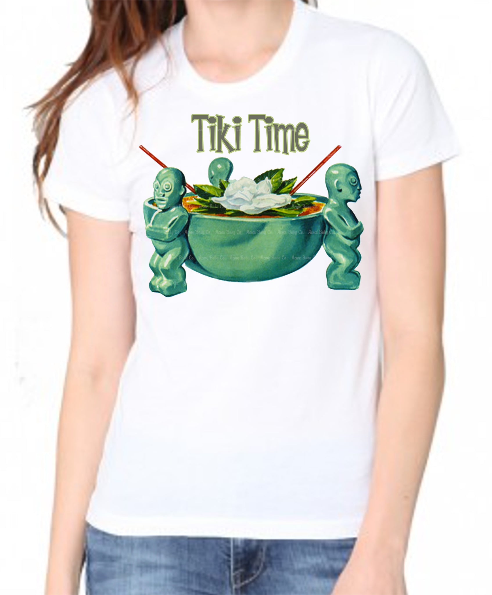 Tiki Time Cocktail Adult Organic Shirt