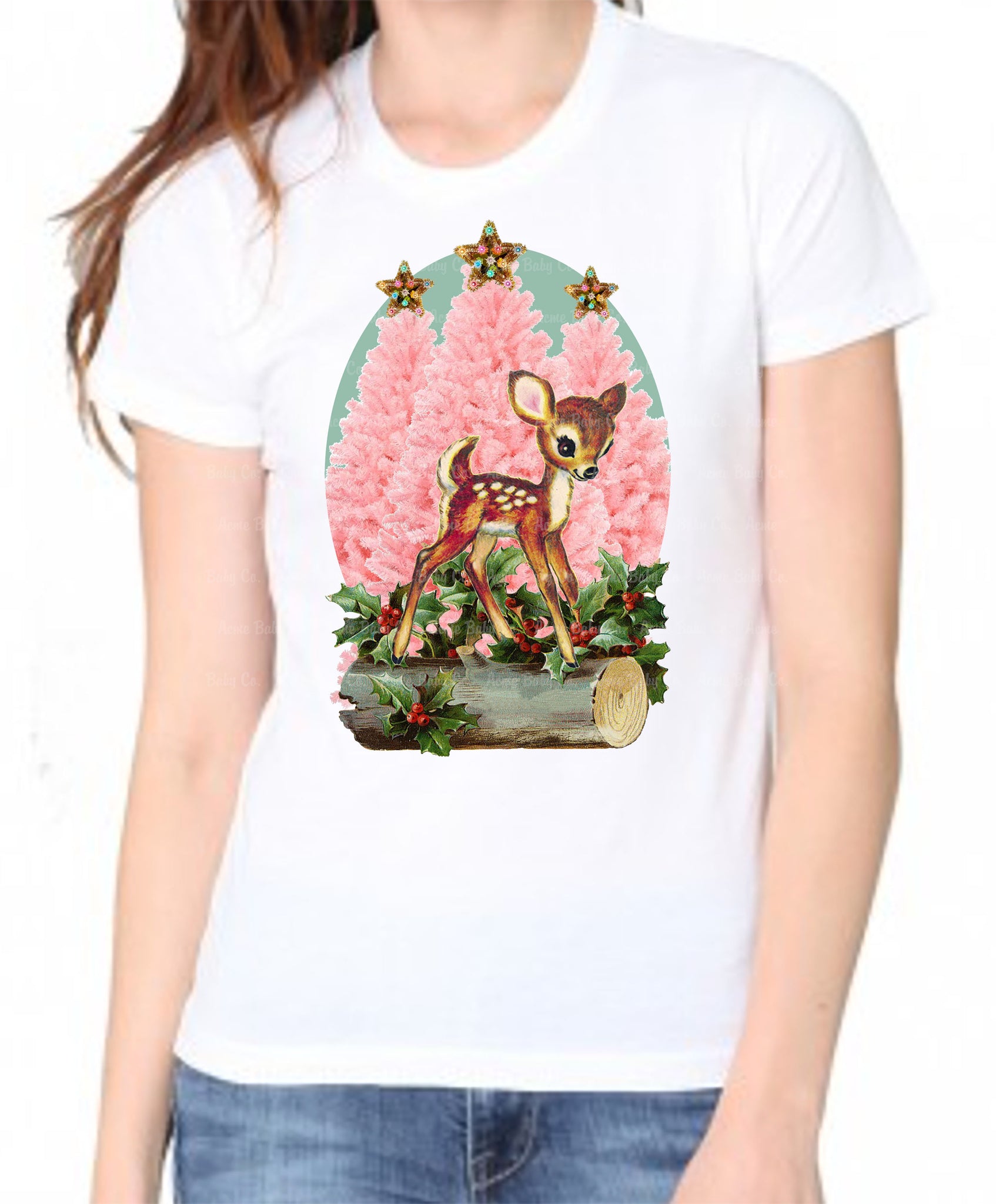Kitschy Yule Deer Adult Organic Shirt